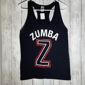 Zumba Varsity Racerback Tank - Black Slim Fit Lovely Large